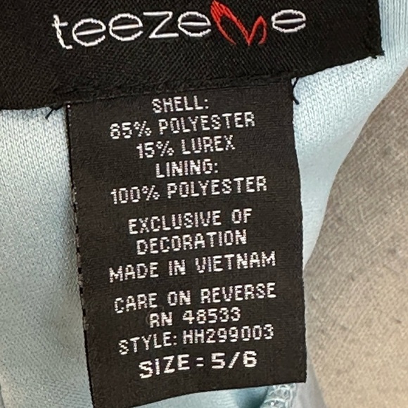 Teezeme Spaghetti Strap Embroidered Beaded Formal Gown - Light Blue - size 5/6 - Picture 8 of 12